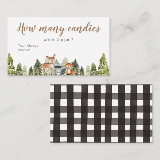 鹿の動物の冒険キャンピングカーいくつキャンディ エンクロージャーカード (正面/裏面)