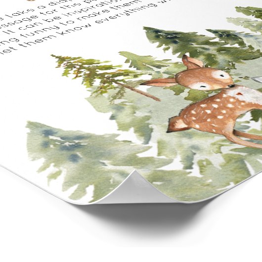 鹿の動物の冒険キャンピングカー深夜おむつ ポスター (角)