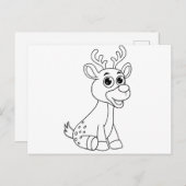 鹿の動物の子鹿ベビー若い動物かわいい葉書 シーズンポストカード (正面/裏面)