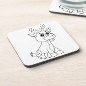 鹿の動物の子鹿ベビー若い動物かわいい葉書P コースター (左側)