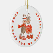 鹿の友だちの名前にかわいい応援 セラミックオーナメント (右)