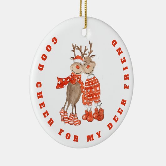 鹿の友だちの名前にかわいい応援 セラミックオーナメント (右)