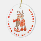 鹿の友だちの名前にかわいい応援 セラミックオーナメント (左)