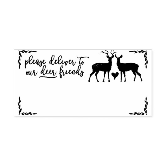 鹿の友人にゴム印を渡して下さい ラバースタンプ (インプリント)