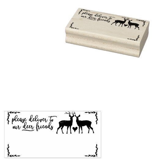 鹿の友人にゴム印を渡して下さい ラバースタンプ (押印)
