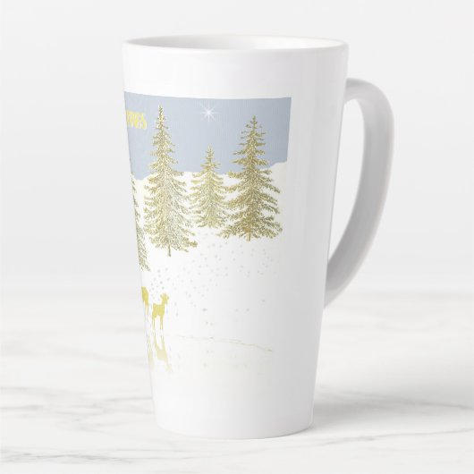 鹿の反射 カフェラテマグ (右アングル)