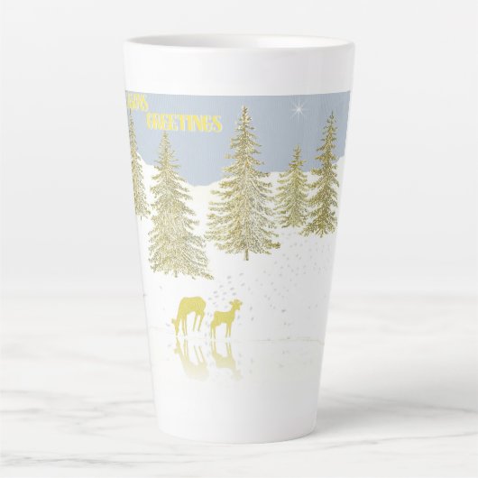 鹿の反射 カフェラテマグ (正面)