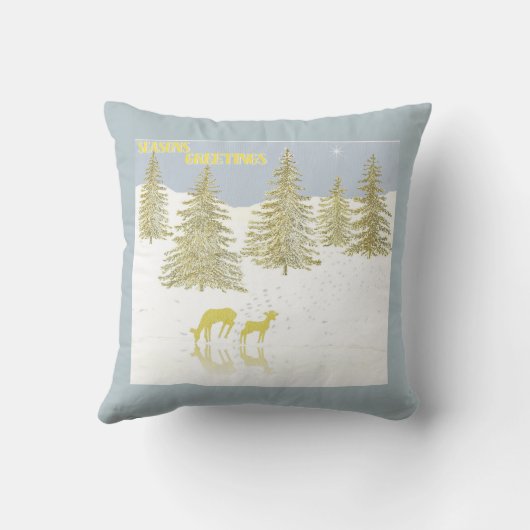 鹿の反射 クッション (裏面)