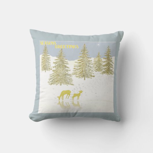 鹿の反射 クッション (正面)