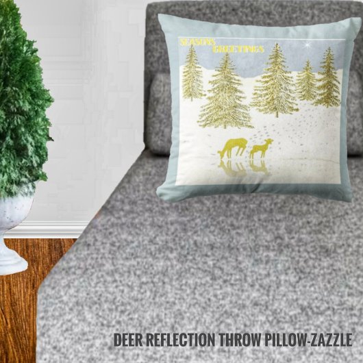 鹿の反射 クッション