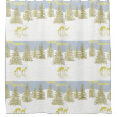 鹿の反射 シャワーカーテン (正面)