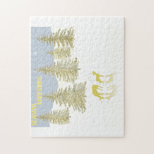 鹿の反射 ジグソーパズル (縦)