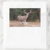 鹿の四角形シール 長方形シール (バッグ)