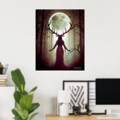 鹿の女性 ポスター (ホームオフィス)