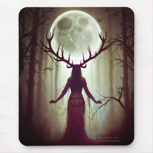 鹿の女性 マウスパッド (正面)