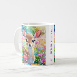 鹿の子女パーソナライズされた名 コーヒーマグカップ