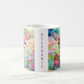 鹿の子女パーソナライズされた名 コーヒーマグカップ (中央)