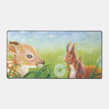 鹿の子鹿とリスイラストレーション