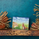 鹿の子鹿とリス フォトプラーク (側面)