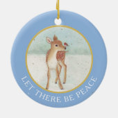 鹿の子鹿と鳥のヴィンテージの画像 セラミックオーナメント (裏面)
