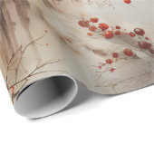 鹿の子鹿の教会時計のクリスマス ラッピングペーパー (ロールコーナー)