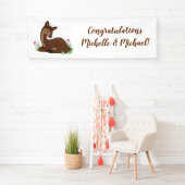 鹿の子鹿シャワーウッドランド動物 横断幕 (インサイチュ)