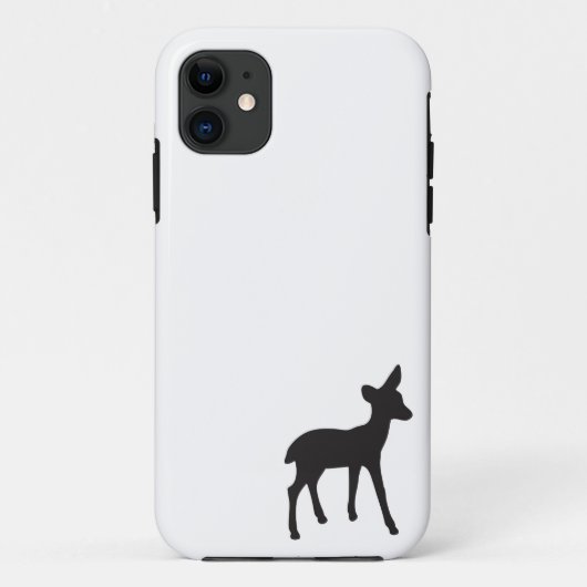 鹿の子鹿白黒シルエットかわいいかわいい Case-Mate iPhoneケース (裏面)
