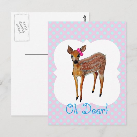 鹿の子鹿 ポストカード (正面/裏面)