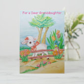 鹿の孫娘イースターの挨拶状 サンキューカード (スタンド正面)