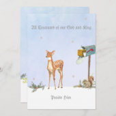 鹿の宗教的カードで冬の景色 シーズンカード (正面/裏面)