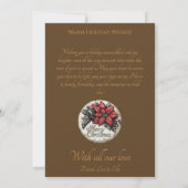 鹿の家族とのヴィンテージのクリスマスグリーティング 招待状 (裏面)