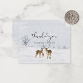 鹿の家族とベビーそれは寒い外のベビーショウ ノートカード (正面/裏面インサイチュ)