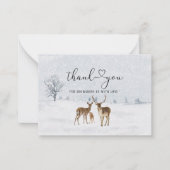 鹿の家族とベビーそれは寒い外のベビーショウ ノートカード (正面)