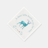 鹿の小さなバック水色の赤ちゃんシャワー スタンダードカクテルナプキン (角)