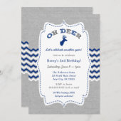 鹿の少年誕生日パーティー招待状 招待状 (正面/裏面)