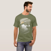 鹿の山の森の男性へ少年 Tシャツ (正面フル)