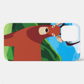 鹿の幸せな秋の季節フラットデザイン動物,芸術, Case-Mate iPhoneケース (裏面 (横))