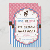 鹿の性別発表パーティー招待状 招待状 (正面/裏面)