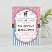 鹿の性別発表パーティー招待状 招待状 (スタンド正面)