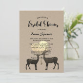 鹿の愛が溢れるウッドランドの冬の落ち葉 ブライダルシャワー 招待状 (スタンド正面)