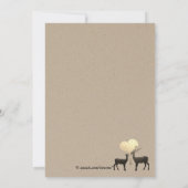 鹿の愛が溢れるウッドランドの冬の落ち葉 ブライダルシャワー 招待状 (裏面)