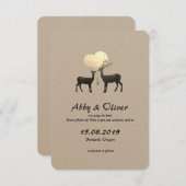 鹿の愛ウッドランド鹿の日付を保存 セーブザデート (正面/裏面)