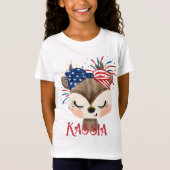 鹿の旗ヘアタイと花火パーソナライズされた Tシャツ (正面)