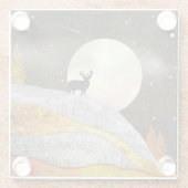 鹿の月の風景 ガラスコースター (裏面)