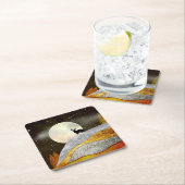 鹿の月の風景 スクエアペーパーコースター (インサイチュ)