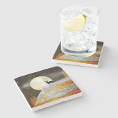 鹿の月の風景 ストーンコースター (横)