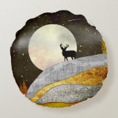 鹿の月の風景 ラウンドクッション (裏面)