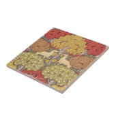 鹿の木、リス、鳥、ローワンベリーアールヌーボー タイル (側面)