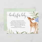 鹿の本のリクエスト男の子のシャワー本の挿入 エンクロージャーカード (正面/裏面)