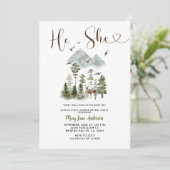 鹿の松の木と冬の性別が表示 招待状 (スタンド正面)